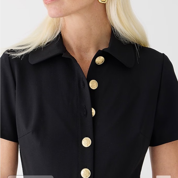 J. Crew Collared sheath dress bi-stretch wool blend Harbor View Blue BY788 - Picture 3 of 11